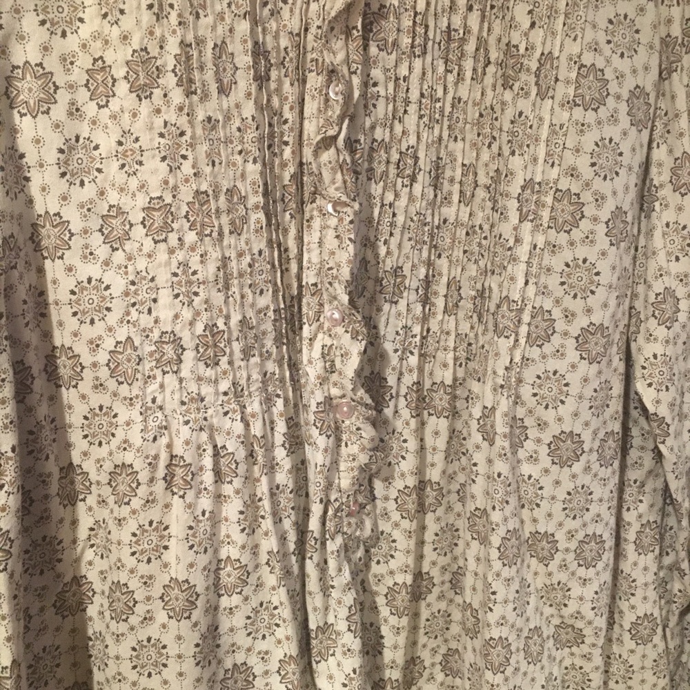 Izod Button Down Ruffle Blouse - Picture 4 of 7